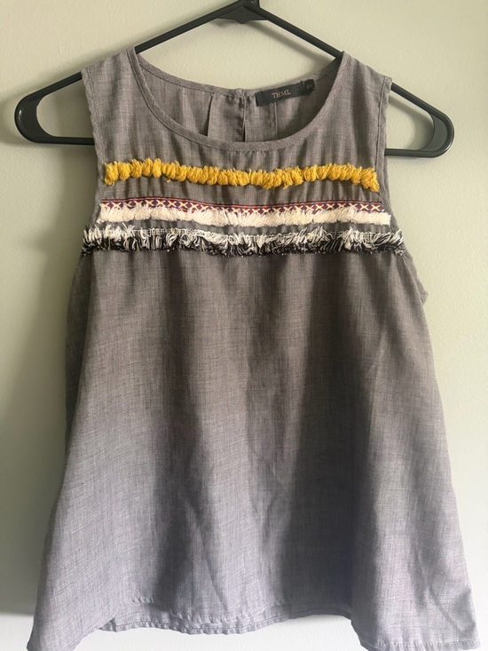 THML Other - Anthropology THML Gray Boho Fringe sleeveless top size XS